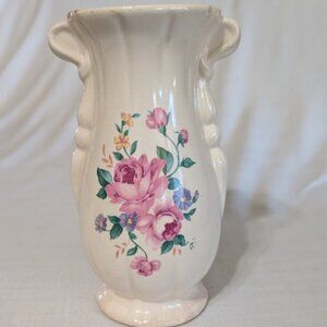 VASE – Vintage Royal Copley – Pink and purple, yellow flowers